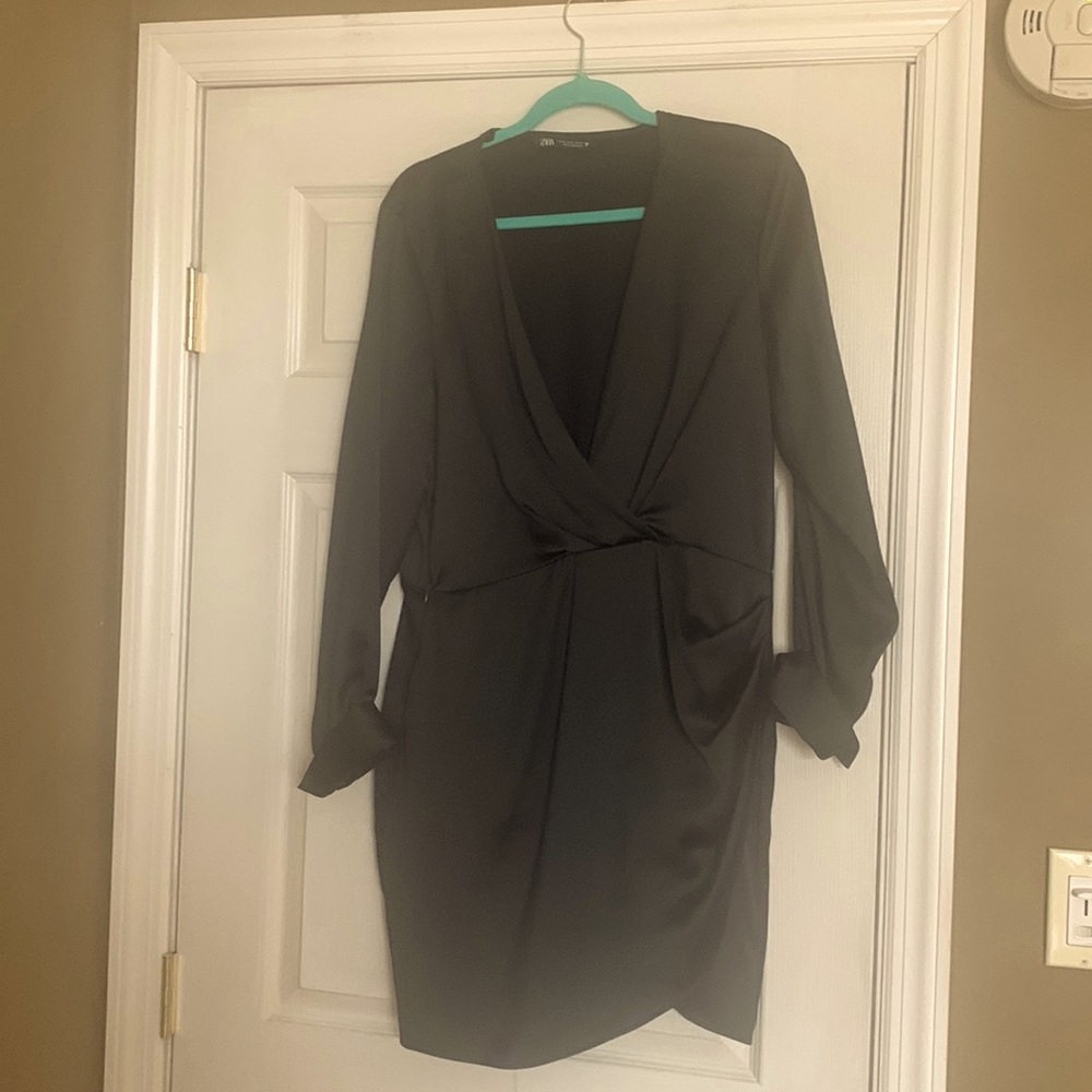Zara Satin wrap dress